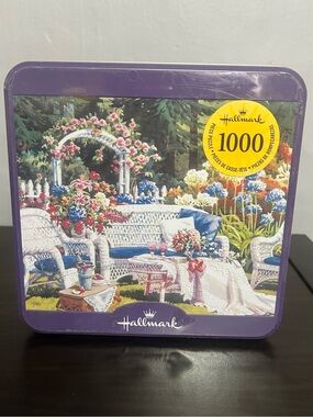 Hallmark Colorful Floral Garden 1000 Pc Puzzle in Tin